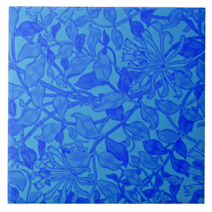 Willliam Morris - Honeysuckle in Blue Poster Ceram Fliese