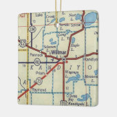 Willmar MN Vintag Map Keramikornament (Links)