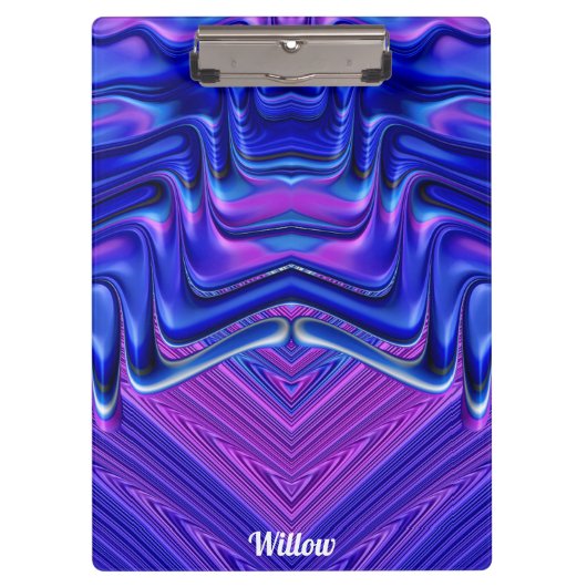 WILLOW ~ 3D! ~ Rosa Weiß und Blau Original ~ Klemmbrett (Vorderseite)