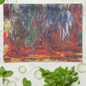 Willow am Giverny (von Claude Monet) Geschirrtuch (Gefaltet)