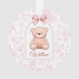 Willow   Benutzerdefiniertes rosa Teddy-Bär-Kinder Ornament