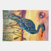 Willow Berm Marina Blue Heron Sunset Küche Handtuc Geschirrtuch (Horizontal)