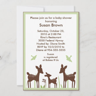 Willow Bio/Deer Baby Dusche Einladung
