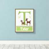 Willow Bio Deer Leinwand Letter Name Print 8x10 (Insitu (Holzboden))