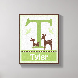 Willow Bio Deer Leinwand Letter Name Print 8x10