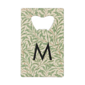Willow Bough Pattern William Morris Retro Monogram Geldbeutel Flaschenöffner (Vorderseite)