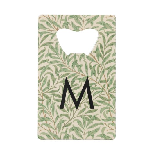 Willow Bough Pattern William Morris Retro Monogram Geldbeutel Flaschenöffner (Vorderseite)