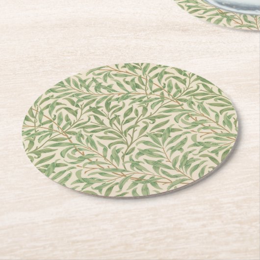 Willow Bough (von William Morris) Runder Pappuntersetzer (Angewinkelt)