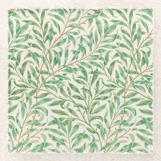 Willow Bough William Morris Pattern Glasuntersetzer (Vorderseite)