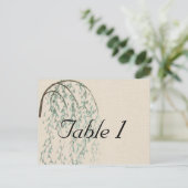 Willow Branch auf der Linen Wedding Tischnummer (Stehend Vorderseite)