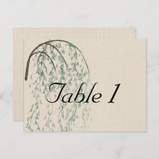 Willow Branch auf der Linen Wedding Tischnummer (Vorne/Hinten)