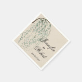 Willow Branch auf Linen Wedding Napkin Serviette (Ecke)