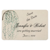 Willow Branch auf Linen Wedding Save the Date Magnet (Horizontal)