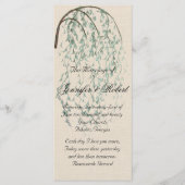 Willow Branch über das Hochzeitsprogramm für Linen Programm (Vorderseite)