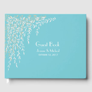 Willow Branches Robins Egg Blue Wedding Guest Book Gästebuch