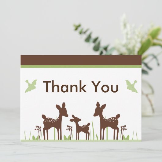 Willow Deer Baby Dusche Danke Karte (Stehend Vorderseite)