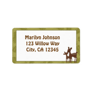 Willow Deer Baby Mommy Kiss Adressetikett