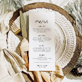 WILLOW Einfache moderne Schwarz-weiße Menükarten