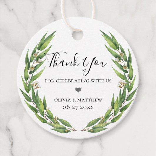 Willow Eukalyptus Wreath Geschenkanhänger (Vorderseite)