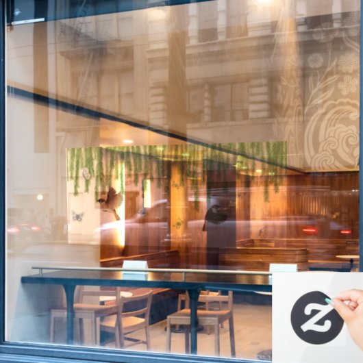 Willow Fringe schwitzen Nahtloses Window Decal (1) Fensteraufkleber (Café-Fenster)