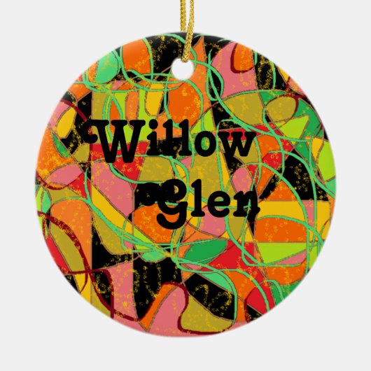Willow Glen geometric abstract art san Jose Keramik Ornament (Vorne)