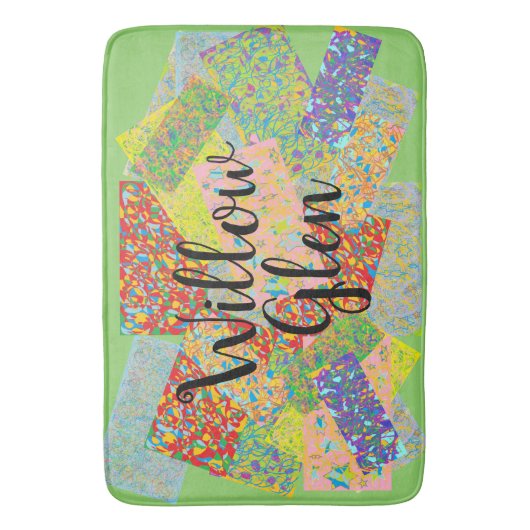 Willow Glen patchwork abstrakte art san Jose Neigh Badematte (Vorderseite Vertikal)