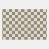 Willow Grau and Bone Checkerboard Geschenkpapier Set (Vorderseite 2)