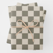 Willow Grau and Bone Checkerboard Geschenkpapier Set (Beispiel)