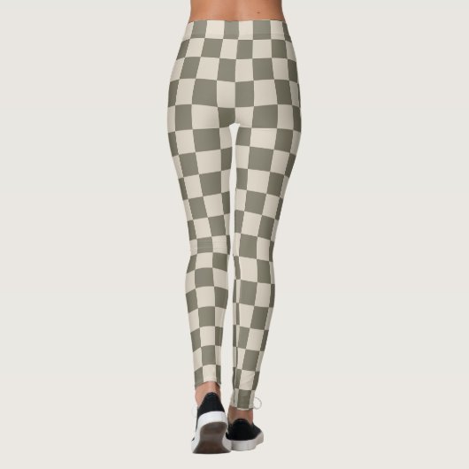 Willow Grau and Bone Checkerboard Leggings (Rückseite)