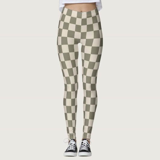 Willow Grau and Bone Checkerboard Leggings (Vorderseite)