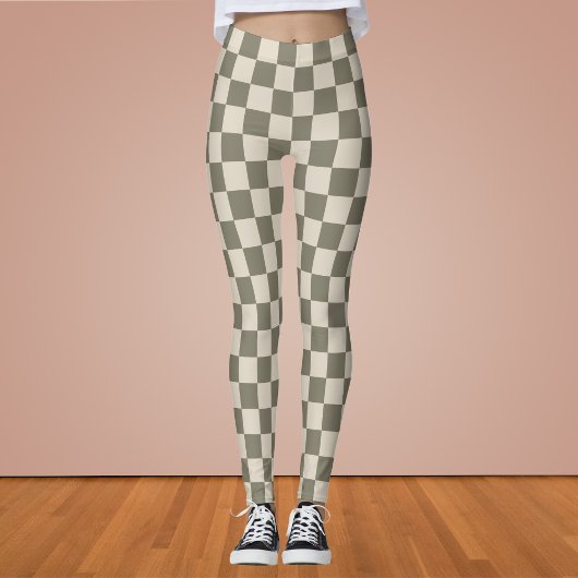 Willow Grau and Bone Checkerboard Leggings