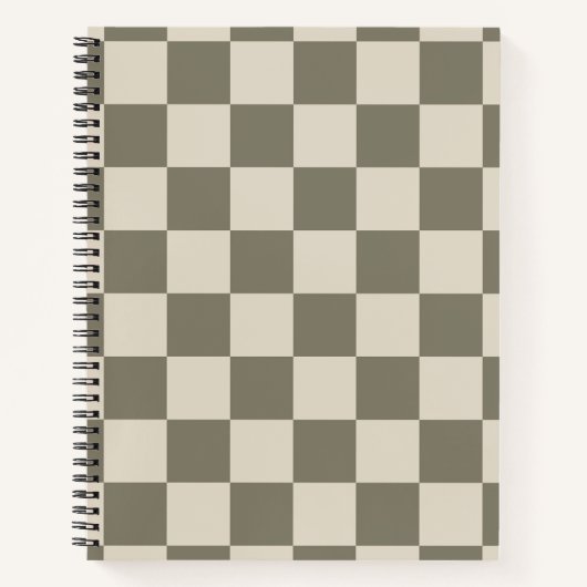 Willow Grau and Bone Checkerboard Notizblock (Vorderseite)