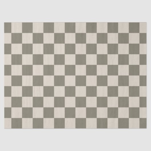 Willow Grau and Bone Checkerboard Seidenpapier (Vorderseite)