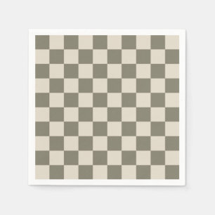 Willow Grau and Bone Checkerboard Serviette