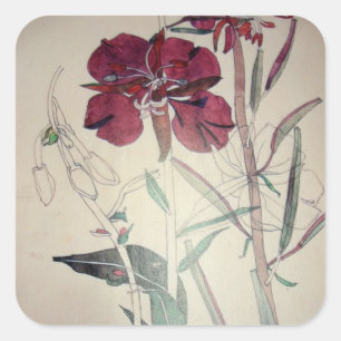Willow Herb von Charles Mackintosh Quadratischer Aufkleber