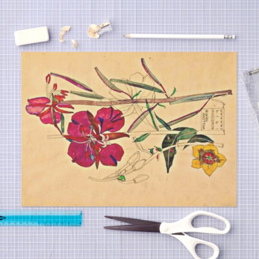 Willow Herb von Charles Mackintosh Seidenpapier (Handwerk)