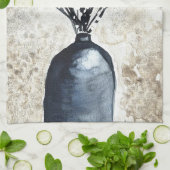 Willow in Vase Aquarell Geschirrtuch (Gefaltet)