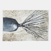 Willow in Vase Aquarell Geschirrtuch (Horizontal)