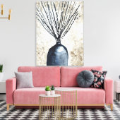 Willow in Vase Aquarell Leinwanddruck (Insitu (Wohnzimmer))