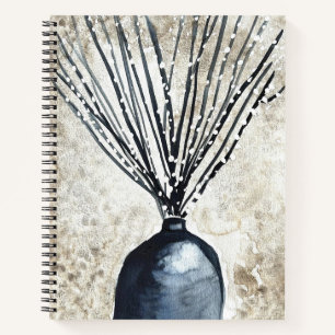 Willow in Vase Aquarell Notizblock
