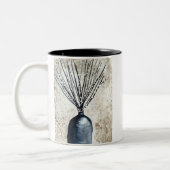 Willow in Vase Aquarell Zweifarbige Tasse (Links)