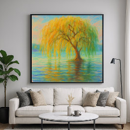 Willow in water - Pastelmalerei Art Poster