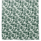 Willow Jade Garden mit Pagoda und Boot Duschvorhang (Vorderseite)