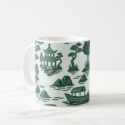 Willow Jade Garden mit Pagoda und Boot Kaffeetasse (Vorderseite Links)