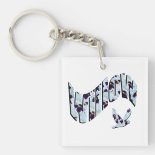 Willow, Ladys Name, Floral Logo, Schlüsselanhänger