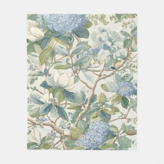 Willow Little Magnolia Wallpaper Floral Coastal  Fleecedecke (Vorderseite)
