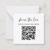 WILLOW Modern Share the Liebe QR Code Table Cards Mitteilungskarte (Vorderseite)