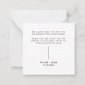 WILLOW Modern Share the Liebe QR Code Table Cards Mitteilungskarte (Rückseite)