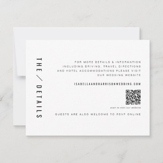 WILLOW Moderner Minimalistischer QR Code Hochzeitd Einladung (Vorderseite)