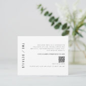 WILLOW Moderner Minimalistischer QR Code Hochzeitd Einladung (Stehend Vorderseite)